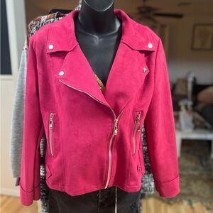 Women's Pink Suede Jacket